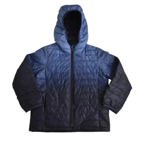 Gap Puffer Jacket Coat Ombre Hooded  Blue Lightweight Size XS - Picture 8 of 8